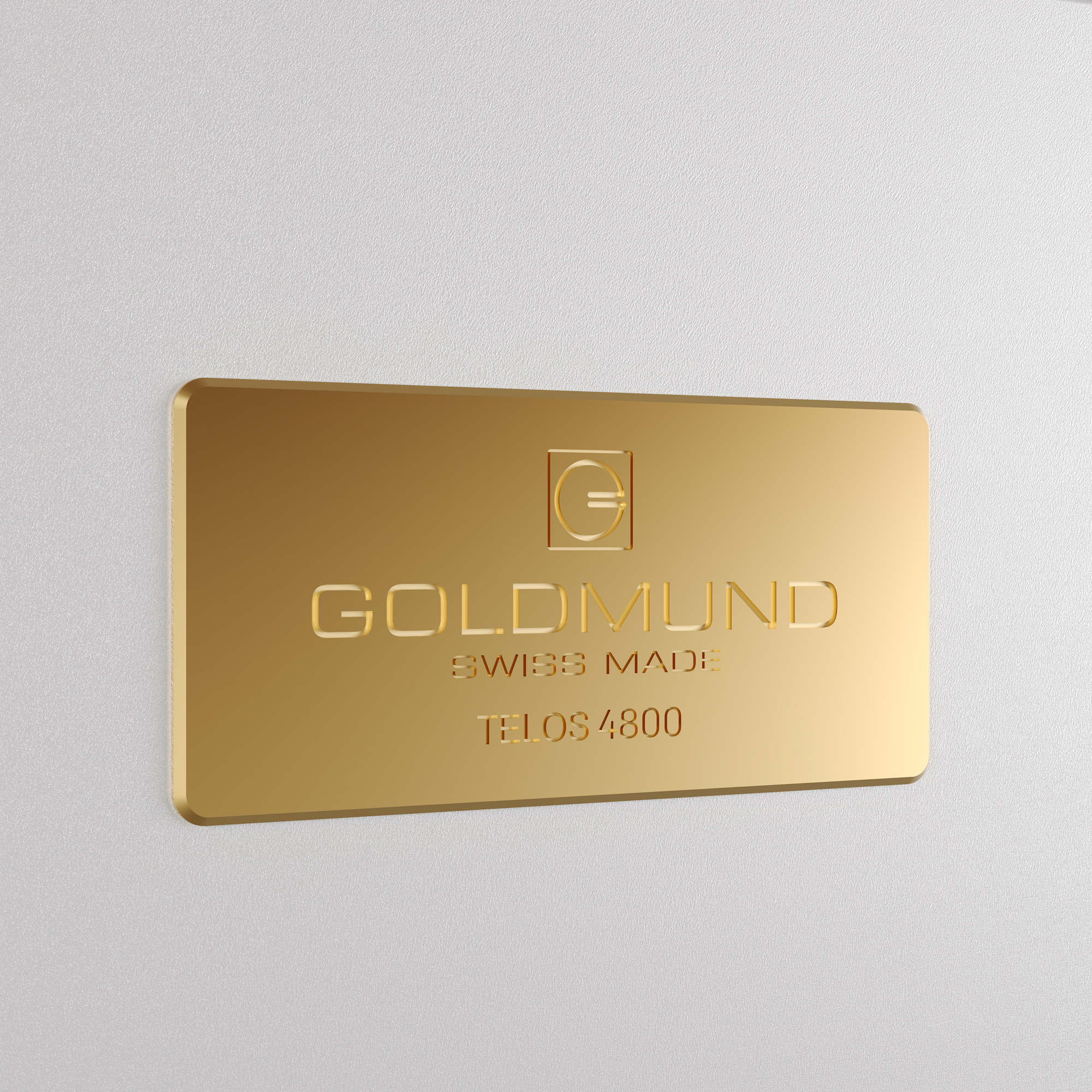 Logo Goldmund và tên thiết bị Telos 4800 được khắc CNC vô cùng tinh xảo. Ảnh: Goldmund.