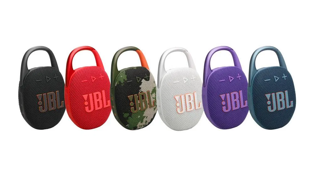 JBL Clip 5 có 6 màu sắc tùy chọn. Ảnh JBL.